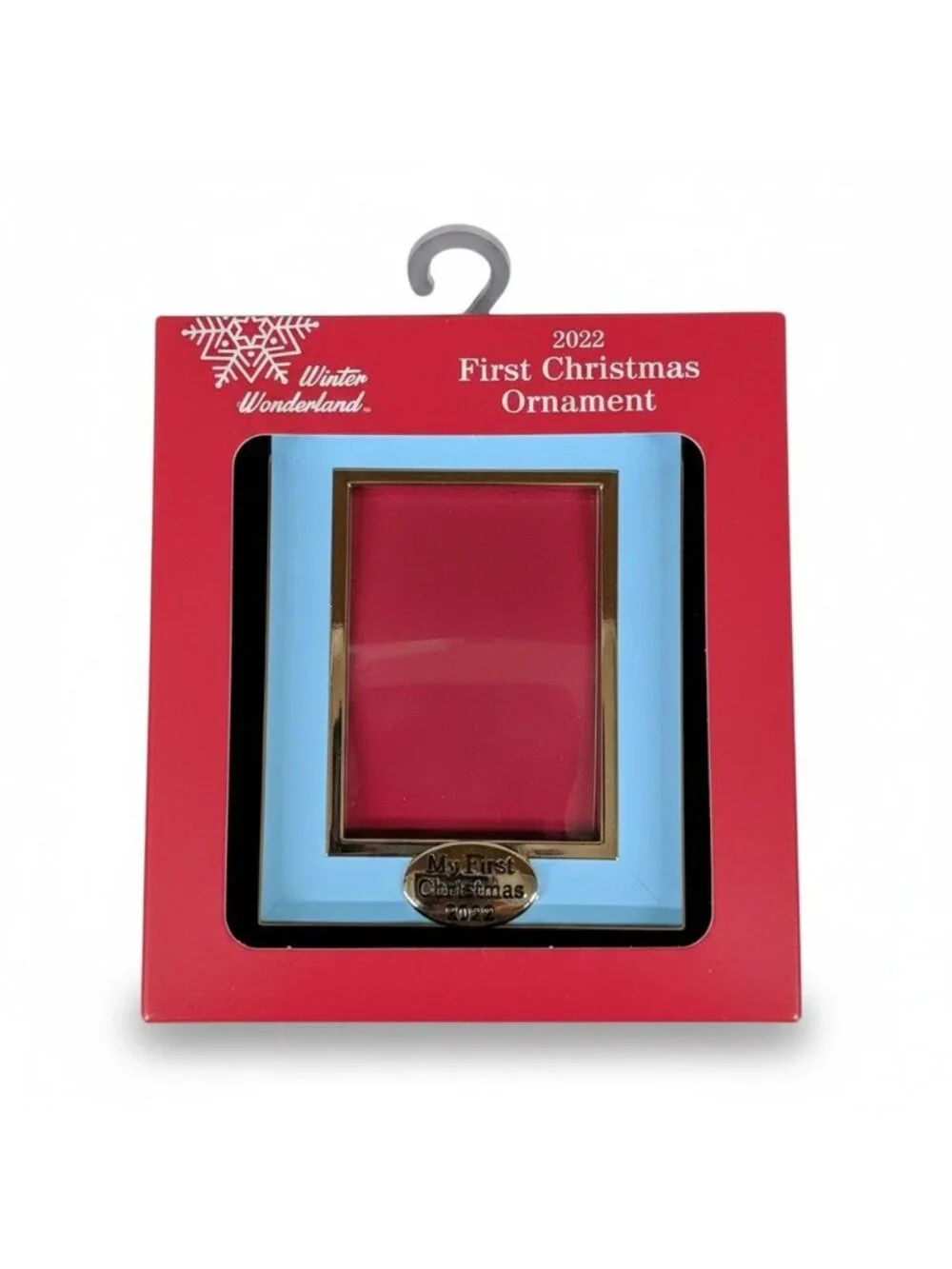 Christmas Tree Picture Frame Ornament-My First Christmas Blue 2x3inch Brand New